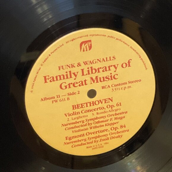 Beethoven Violin Concerto, Egmont Overture (Vinyl, 1984) RCA Custom FW-611 VG+ - Picture 8 of 8